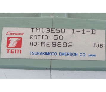 TSUBAKIMOTO EMERSON TEM TM13E50 1-1-B   1:50 GEAR HEAD GEAR BOX