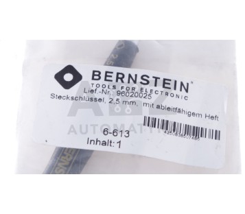 BERNSTEIN TOOLS FOR ELECTRONIC 96020025  6-613 Socket Wrench 2.5mm With Dissipat