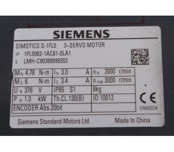 SIEMENS SIMOTICS S-1FL5 1FL5062-1AC61-0LA1 1FL50621AC610LA1  ! NEW !