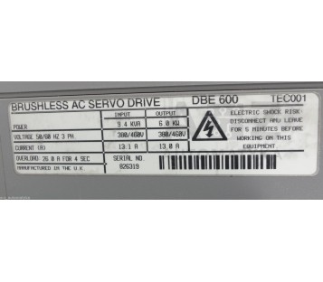 CONTROL TECHNIQUES DIGITAX DBE 600 DBE600