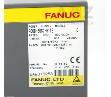 FANUC POWER SUPLY MODULE A06B-6087-H115 A06B6087H115