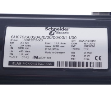 SCHNEIDER ELAU SH070/60020/0/0/00/00/00/11/00  65012202-003 