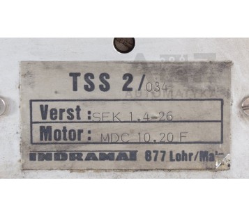 INDRAMAT TSS 2/034 SEK 1.4-26 EO MDC 10.20 F TSS2/034 SEK1.4-26 EO MDC10.20F DC 