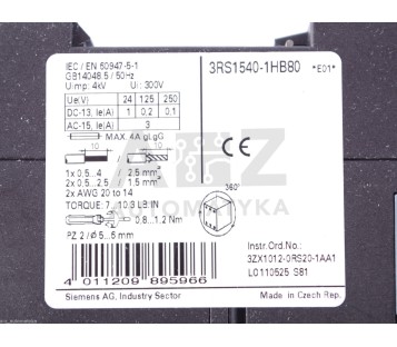 SIEMENS 3RS1540-1HB80 3RS15401HB80