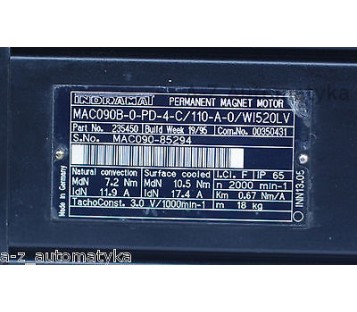 REXROTH INDRAMAT MAC090B-0-PD-4-C/110-A-0/WI520LV  ( MAC090B0PD4C/110A0 )
