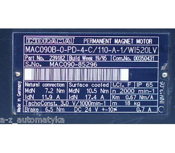 REXROTH INDRAMAT MAC090B-0-PD-4-C/110-A-1/WI520LV  ( MAC090B0PD4C/110A1 )