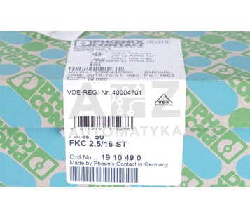 PHOENIX CONTACT FKC 2,5/16-ST FKC2516ST 1910490 16 PIN PLUG CONN ! 10PCS ! NEW !