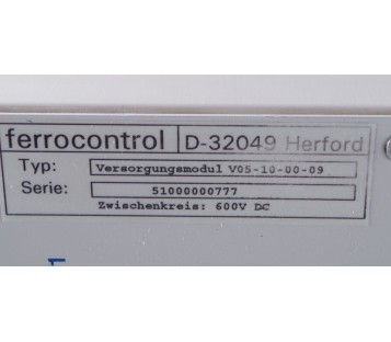 FERROCONTROL VERSORGUNGSMODUL V05-10-00-09 V05100009