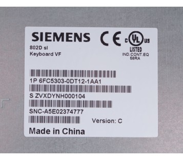 SIEMENS SINUMERIK 802D KEYBOARD VFF 6FC5303-0DT12-1AA1 6FC53030DT121AA1