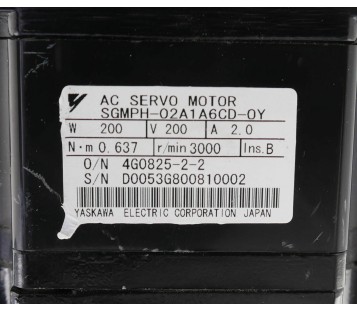 YASKAWA SGMPH-02A1A6CD-OY SGMPH-02A1A6CD-0Y AC SERVO MOTOR 