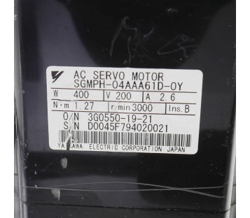 YASKAWA SGMPH-04AAA61D-OY SGMPH-04AAA61D-0Y AC SERVO MOTOR