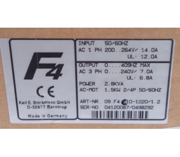 KEB 09.F4.S1D-1220/1.2  09F4S1D122012  09.F4.C1D-1220/1.2  09F4C1D122012 ! NEW !