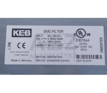 KEB EMC-FILTER EMC FILTER 13E5T60-1001 13E5T601001