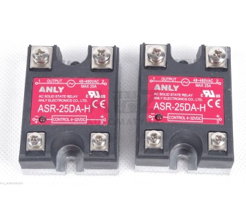 ANLY ASR-25DA-H  ASR25DAH Solid State Relay Module 4-32VDC 48-480VAC 25A ! 2PCS 
