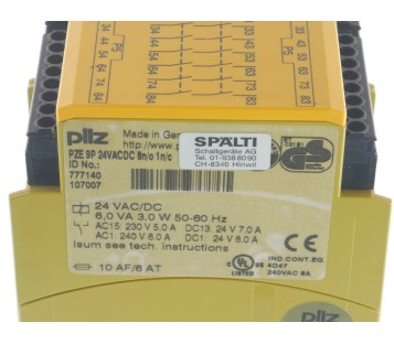 PILZ PZE 9P PZE9P 24 VADCDC 8N/O 1N/C 777140 