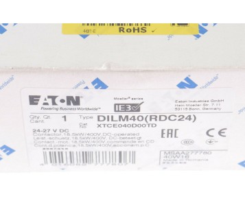 EATON DILM40 DILM40(RDC24) XTCE040D ! NEW ! 