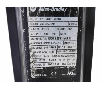 ALLEN-BRADLEY MPL-B430P-MK24AA 7043-05-4203 MPLB430PMK24AA
