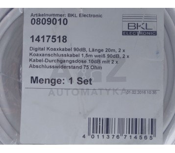 BKL ELECTRONIC 0809010 1417518 Koaxialkabel Coax CABLE 6.60 mm, 75 Ohm,  ! new !