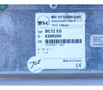 MSC TUTTLINGEN BC12EU BC12-EU BC12 EU  6309U80