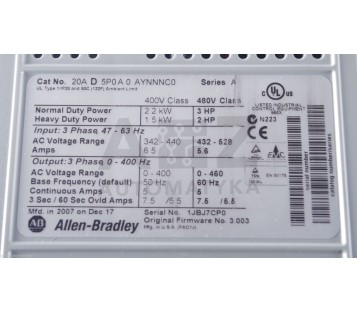 ALLEN BRADLEY 20AD5P0A0AYNNNC0 