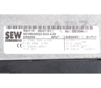 SEW MDS60A0022-5A3-4-00 MDS60A00225A3400  08264996 MDX60A0022-5A3-4-00 08227187