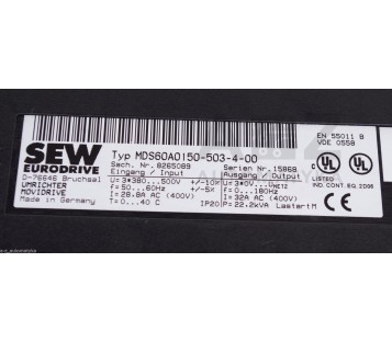 SEW MDS60A0150-503-4-00 MDS60A0150503400 8265089 MDX60A0150-503-4-00 8227136