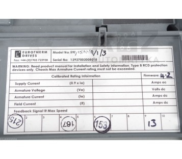 EUROTHERM 590 DIGITAL SERIES 590S/1500/9/1/3/00   590S150091300