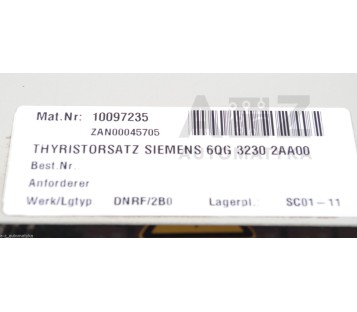SIEMENS SITOR 6QG 3230 2AA00 6QG 3230-2AA00 6QN 5213-0BA 10097235