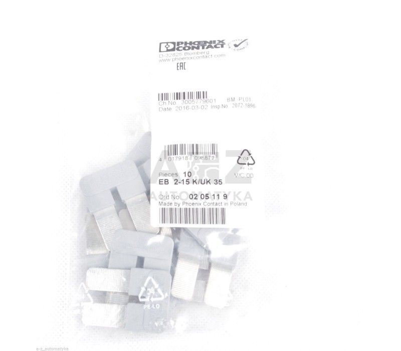 PHOENIX CONTACT EB 2-15 K/UK 35 EB215KUK35 0205119 Insertion bridge!10PCS! NEW !