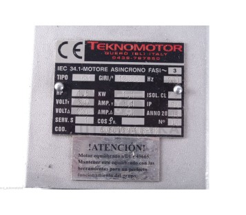 TEKNOMOTOR 64 60601330106-FK 60601330106FK MILLING SPINDLE 12000rpm 1.5kW 220VAC