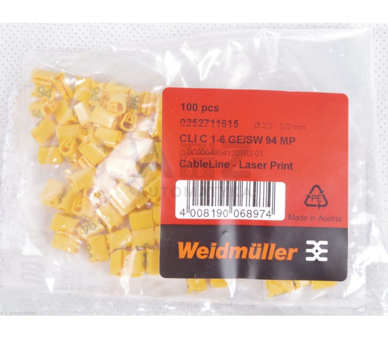 WEIDMULLER CLI C 1-6 GE/SW 94 MP CableLine, Conductor and cable markers ! NEW !
