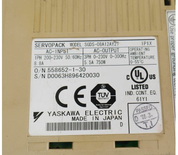 YASKAWA SGDS-08A12A-Y27 SGDS-08A12AY27 SGDS08A12AY27