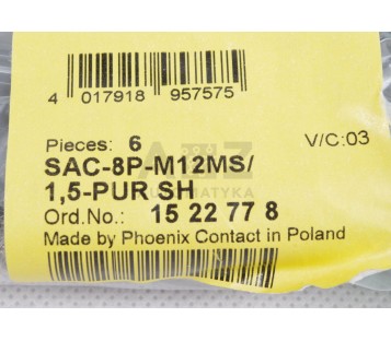 PHOENIX CONTACT Sensor/Actuator cable - SAC-8P-M12MS/ 1,5-PUR SH 1522778! NEW !