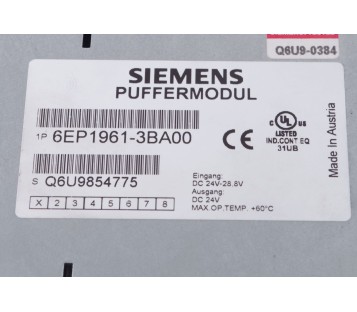 SIEMENS SITOP PUFFERMODUL 6EP1961-3BA00 6EP19613BA00 