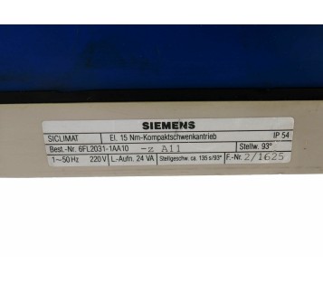 SIEMENS 6FL2031-1AA10 -ZA11 6FL20311AA10 SICLIMAT 