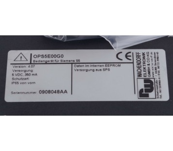 WACHENDORFF OPUS OPS5E00G0 