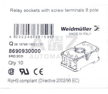 WEIDMULLER SRD 2C0 SRD2C0 8690930000 8 POLE RRD 38 mm ! 10PCS ! NEW !