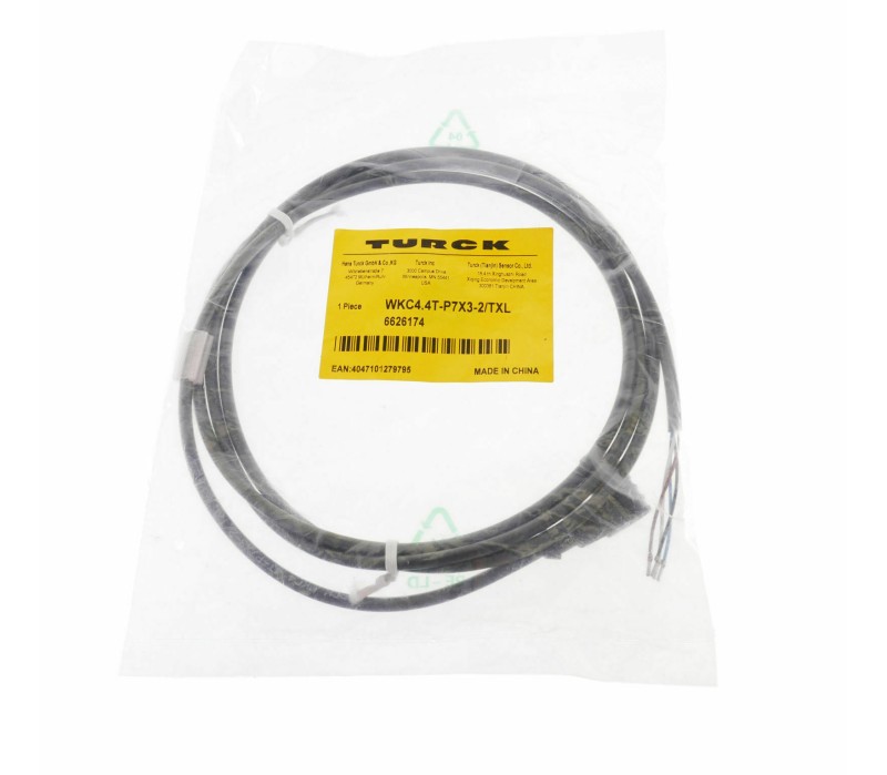 TURCK WKC4.4T-P7X3-2/TXL 6626174 WKC44TP7X32TXL 2m, M12, 4pin, PUR, LED ! NEW !
