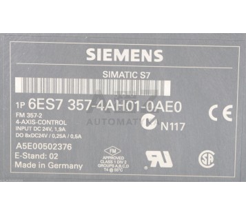 Siemens FM 357-2 4-AXIS-CONTROL 6ES7 357-4AH01-0AE0 ( 6ES73574AH010AE0 )