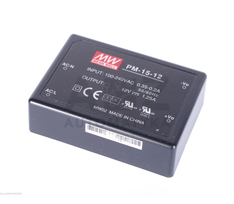 MEAN WELL PM-15-12 PM1512 12V 1,25A POWER SUPPLY  ! NEW !