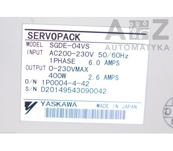 YASKAWA SERVOPACK SGDE-04VS  ( SGDE04VS )