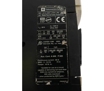 TELEMECANIQUE LC1D6511 230V AC COIL