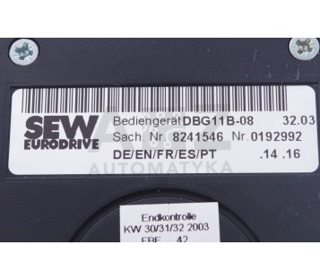 SEW EURODIVE MOVIDRIVE OPERATOR PANEL DBG11B-08  8241546  DBG11B08