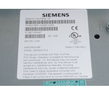 SIEMENS 6AV7861-1AA00-1AA0 6AV78611AA001AA0 FLAT PANEL 12" 