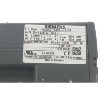 SIEMENS 1FK7015-5AK71-1JG3 1FK70155AK711JG3 