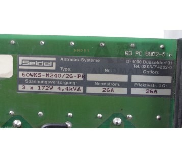 SEIDEL KOLLMORGEN  60WKS-M240/26-PB 60WKSM24026PB