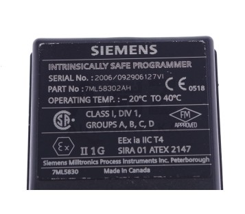 SIEMENS INTRINSICALLY SAFE PROGRAMMER 7ML58302AH 