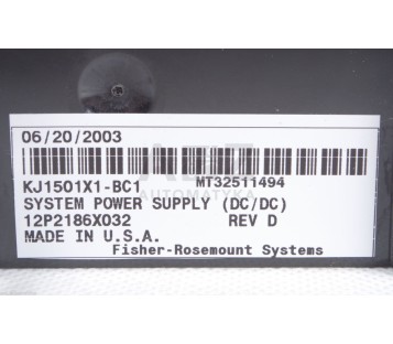 FISCHER EMERSON DELTA V KJ1501X1-BC1  KJ1501X1BC1 12P2186X032 REV. D