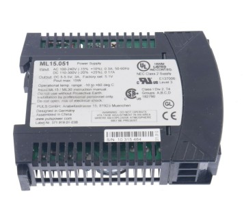 PULS ML15.051 ML15051 POWER SUPPLY 5V DC 3A 15W