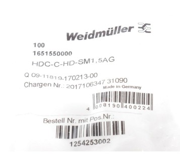 WEIDMULLER HDC-C-HD-SM1,5AG 100PCS HDCCHDSM1,5AG 1651550000 ! NEW ! 
